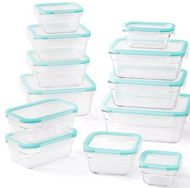 Member's Mark 24-Piece Glass Food Storage Set By Glass lock