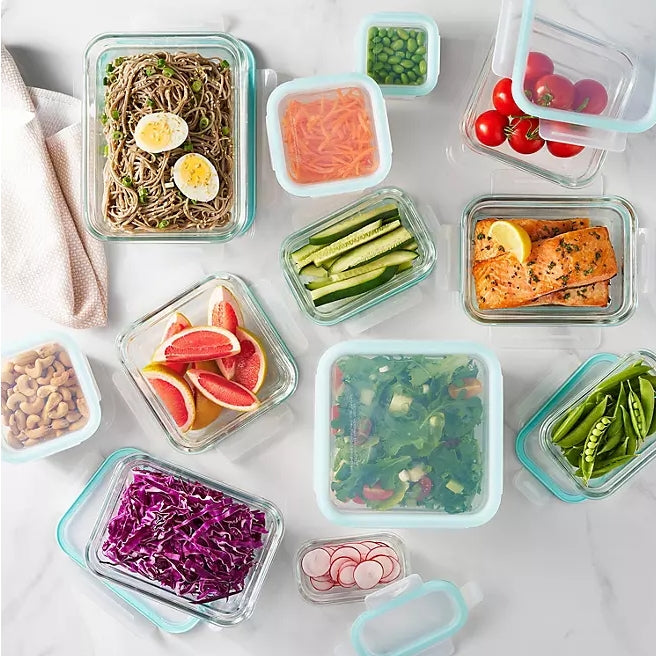 Member's Mark 24-Piece Glass Food Storage Set By Glass lock
