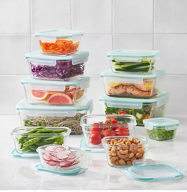 Member's Mark 24-Piece Glass Food Storage Set By Glass lock