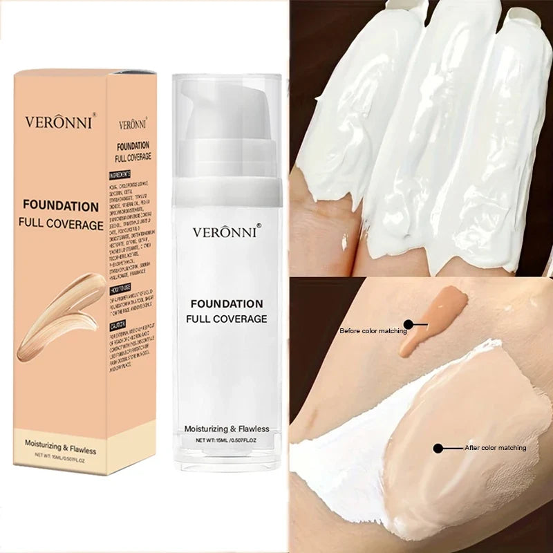 White Liquid Foundation, Full Coverage Heavy Duty Coverage, Creamy Liquid Formula for Goth Makeup, Cosplay, Long-Lasting Matte