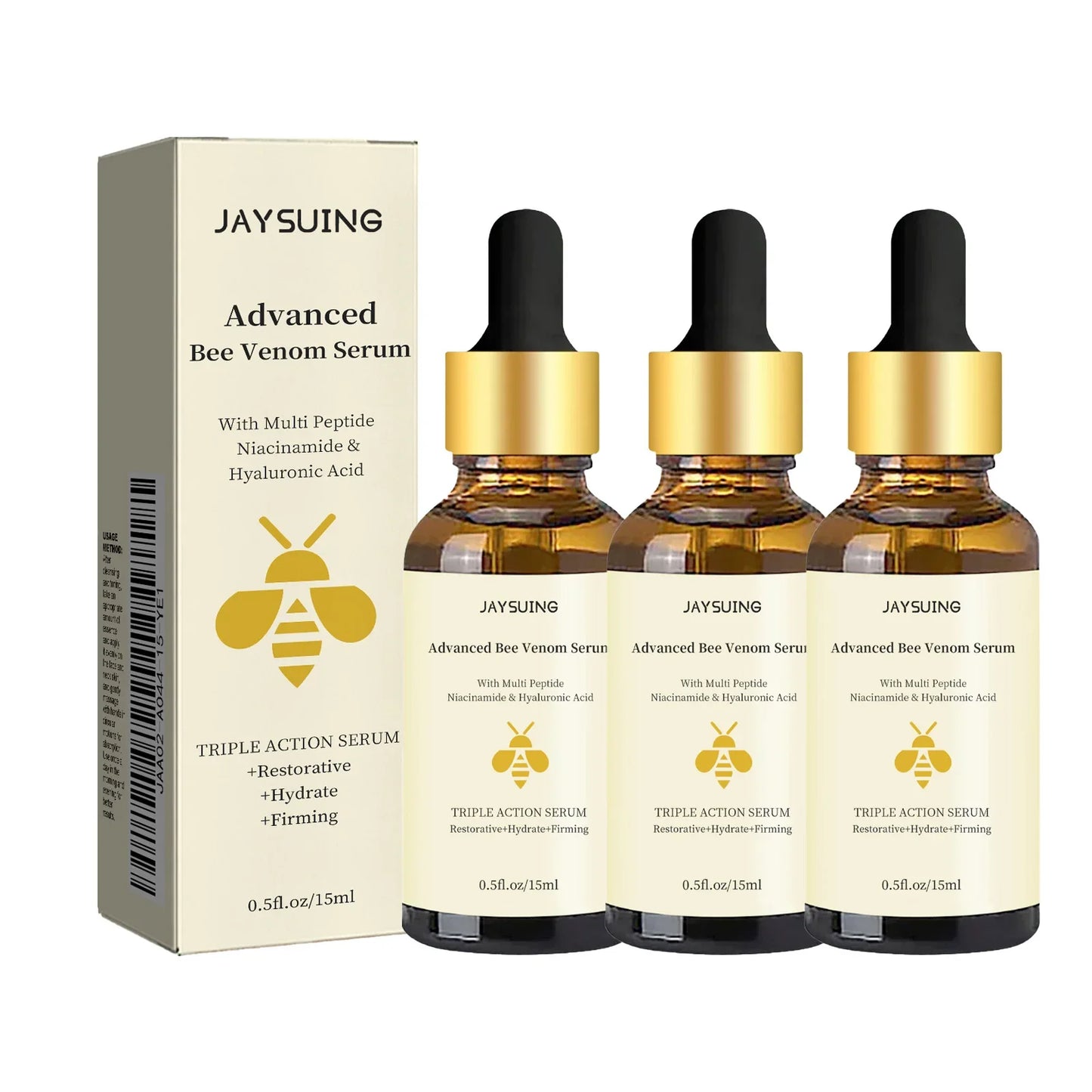 Jaysuing Bee Venom Serum Tighten Lightens Fine Lines Repair Dullness Moisturizing Firming Facial Skin Essence Brightening Skin