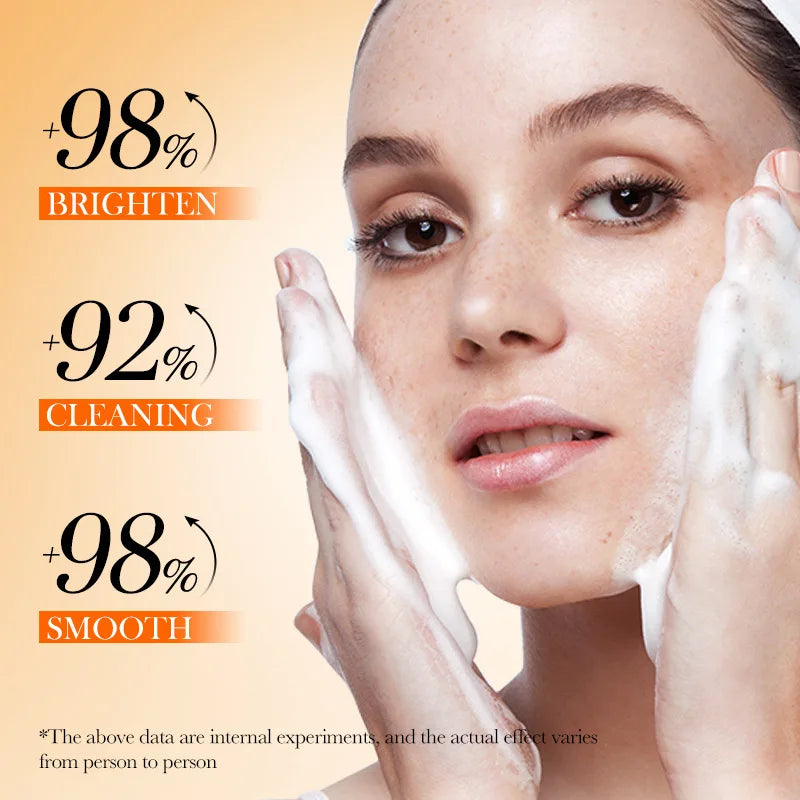 SADOER Vitamin C Facial Cleanser Face Wash Foam Cleanser Deep Cleansing Moisturizing Brightening Hydrating Skin Care Products