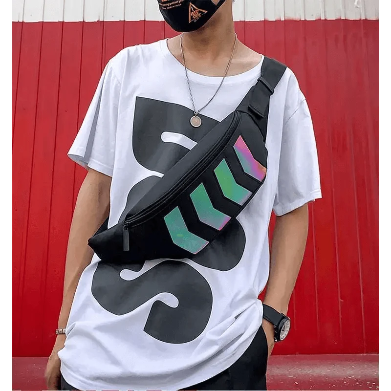Fashionable Flash Reflective Chest Bag Iridescent Belt Bum Bag For Travel Festival Sports Unisex Waist Bags
