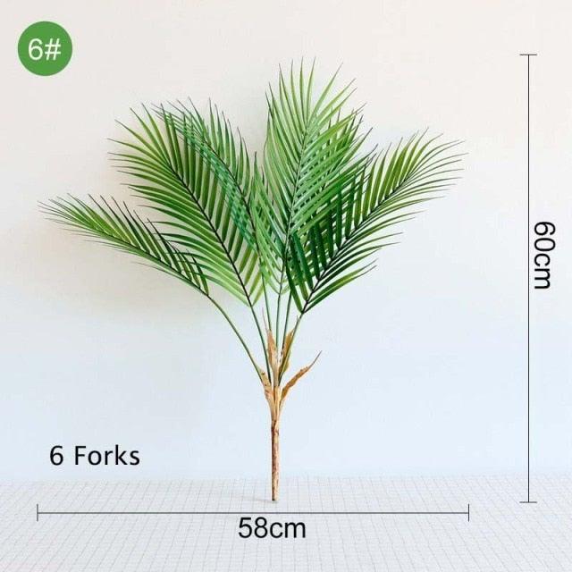 Green Artificial Palm Leaves Plastic Tropical Tree Fake Indoor Outdoor Garden Home Outdoor Decorations