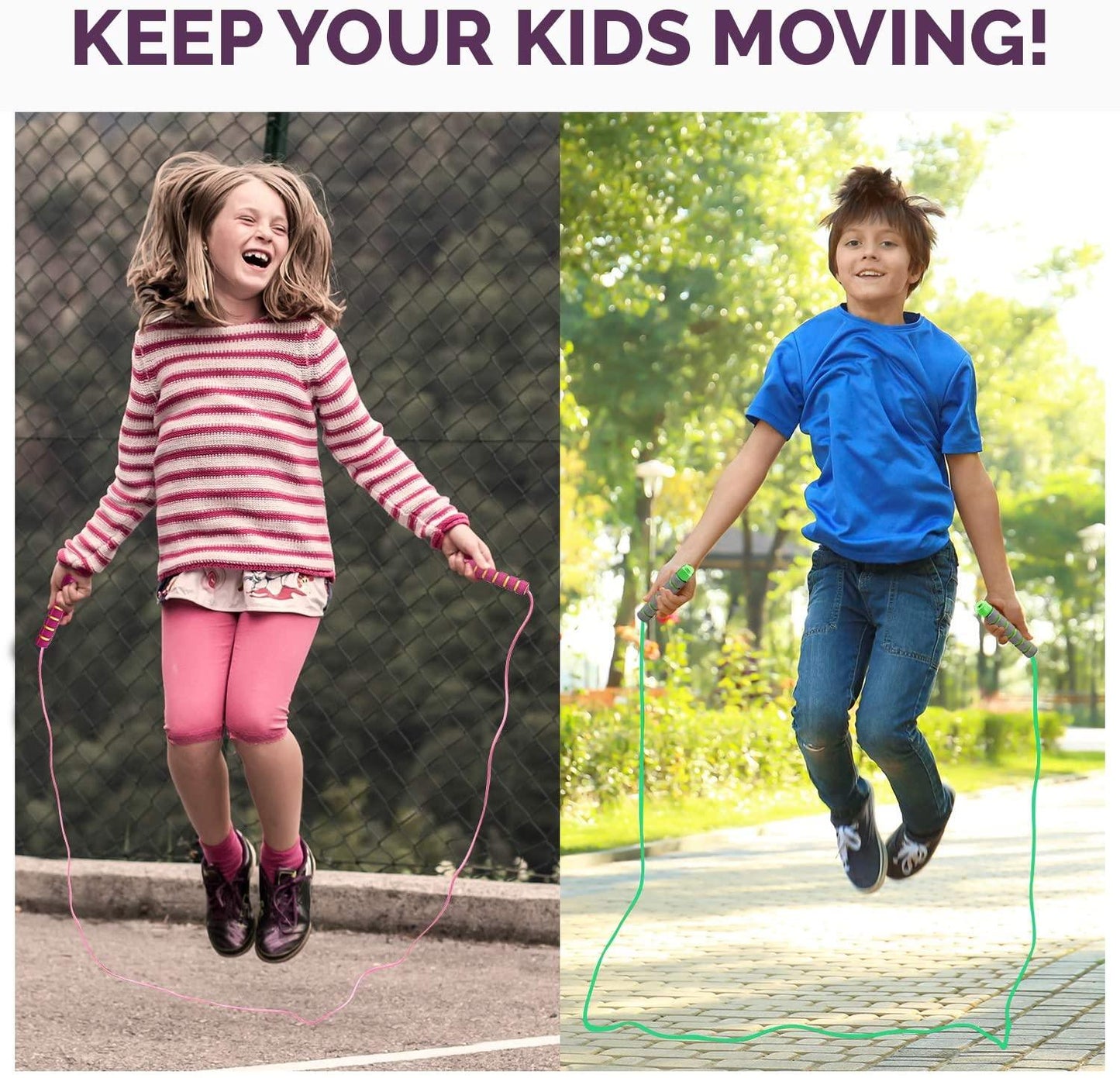 Jump Rope For Kids Girls Boys Adjustable Soft Skipping Rope With Skin-Friendly Foam Handles Soft Skipping Rope With Skin-Friendly Foam Handles For Kids Boys Girls Children Outdoor Fun Activity