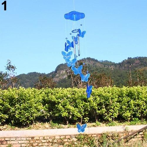 Model Creative Crystal Butterflies-Wind Chime Hanging Ornament Mobile Wind Bell Garden Ornament Lucky Yard Garden Living Room Home/Wall/Room For Mom Birthday Gift Metal Music Wind Chimes Indoor & Outdoor Decor