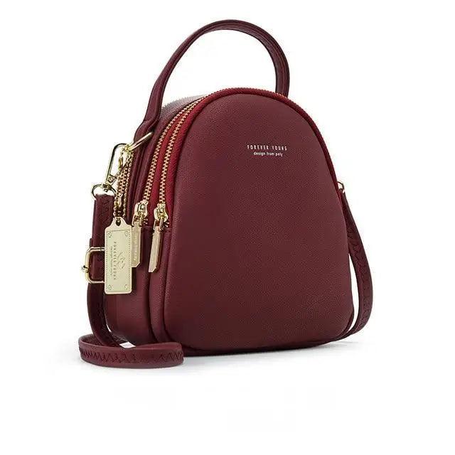 New Versatile Big Capacity 3 Layer Women Backpack Fashionable Small Backpack For Ladies Soft Leather Shoulder Crossbody bag for Female