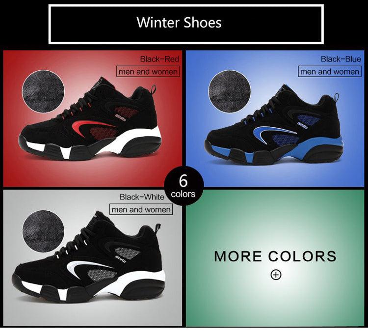 New Winter Running Shoes Keep Warm Cotton-Padded Autumn Sneakers Outdoor Walking Sports Shoes Breathable Non Slip Running Shoes Low Cut Outdoor Sneaker