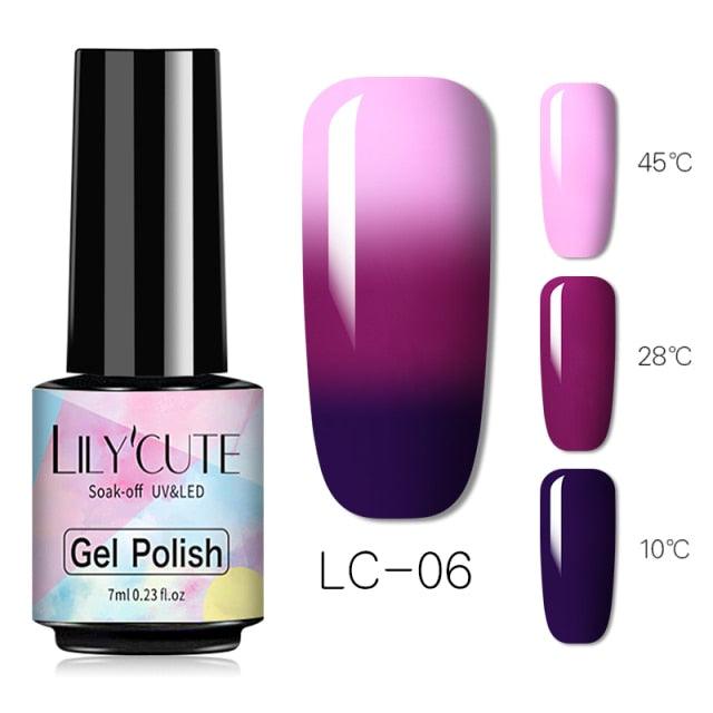 New 2022Fashion Womens 3-layers Color Changing Gel Nail Polish Long Lasting UV Chameleon Popular Colorful Design For Womens and Girls