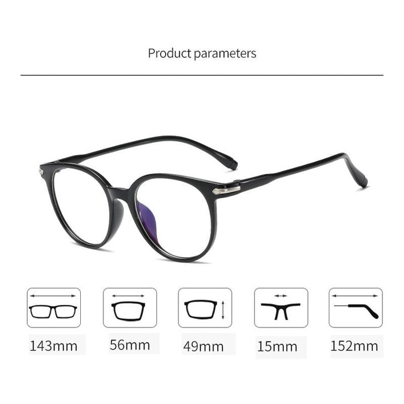 Retro Glasses Radiation Protection Optical Nearsight Frame For Men And Women Anti Blue Computer Eyewear Unisex Blue Light Blocking Glasses Stylish Eyewear Comfortable Eye Protection UV Glare -1 -1.5 -2.0 -2.5