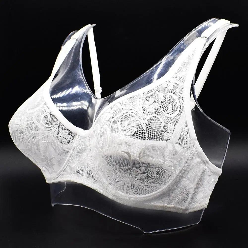 Plus Size Lace Bras For Women Underwired Bralette Womens Underwear Delicate Embroidery Lingerie Brassiere