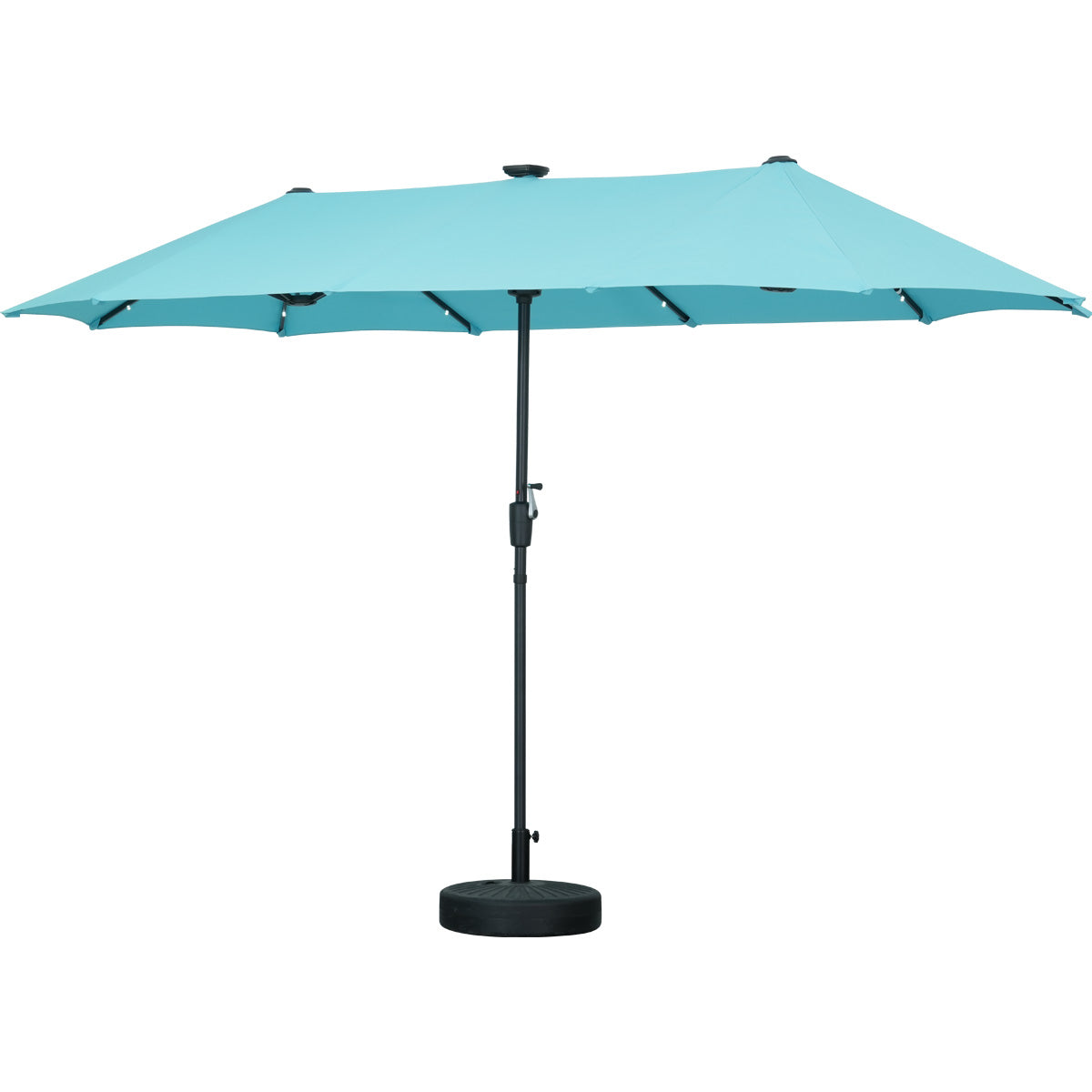 Ainfox 13ft Large Patio Umbrella with Solar Lights, Market Heavy Duty Umbrellas with Base