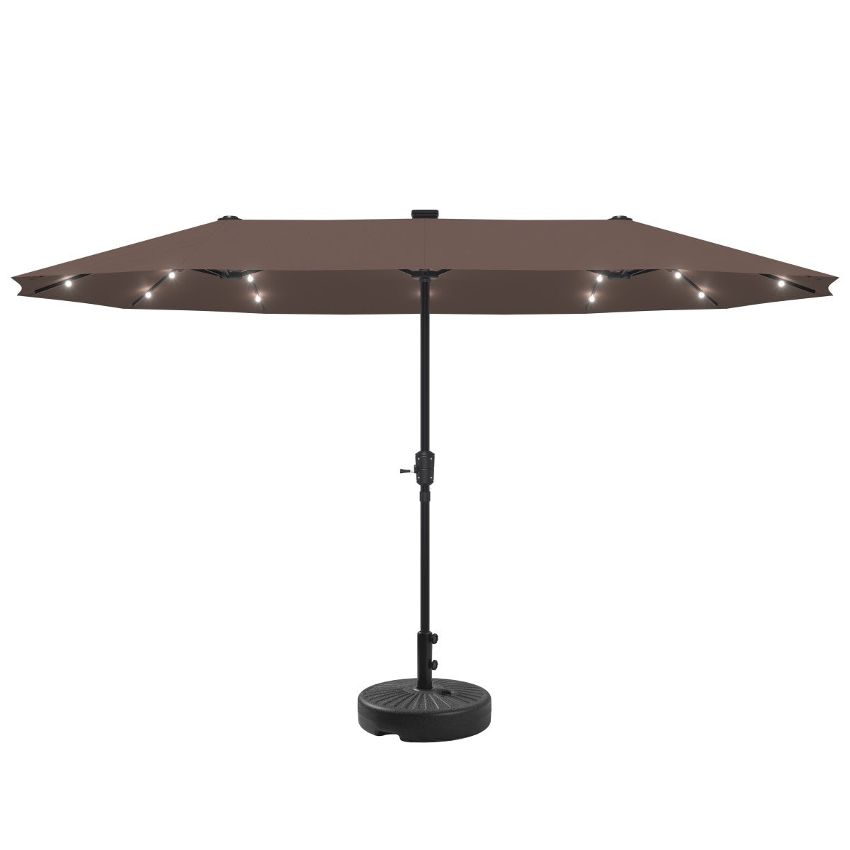 Ainfox 13ft Large Patio Umbrella with Solar Lights, Market Heavy Duty Umbrellas with Base