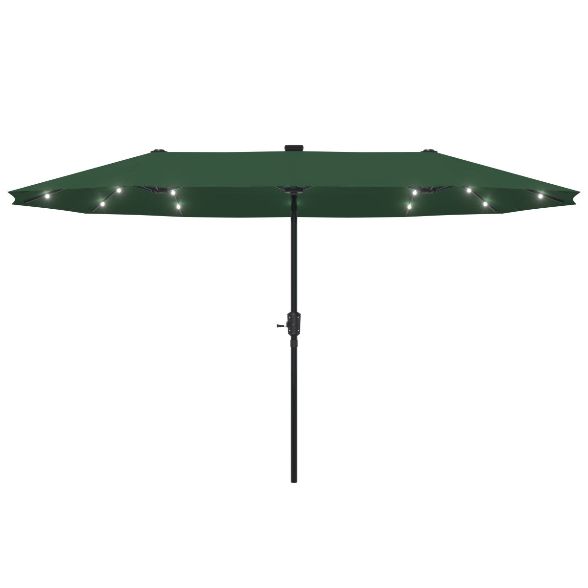 Ainfox 13ft Large Patio Umbrella with Solar Lights, Outdoor Double-Sided Rectangle Market Heavy Duty Umbrellas without Base
