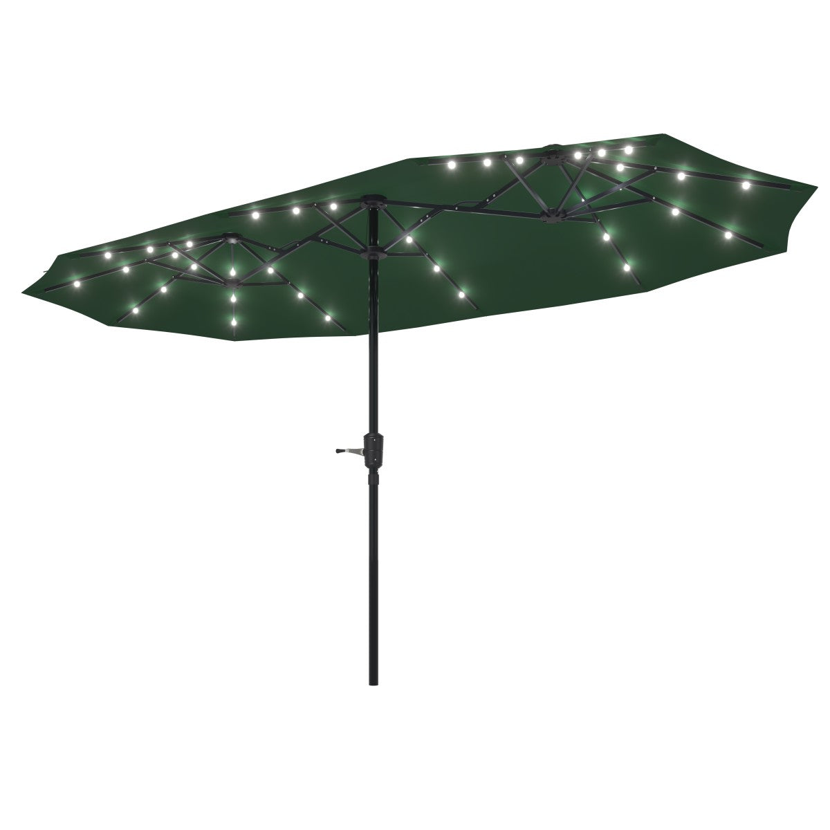 Ainfox 13ft Large Patio Umbrella with Solar Lights, Outdoor Double-Sided Rectangle Market Heavy Duty Umbrellas without Base