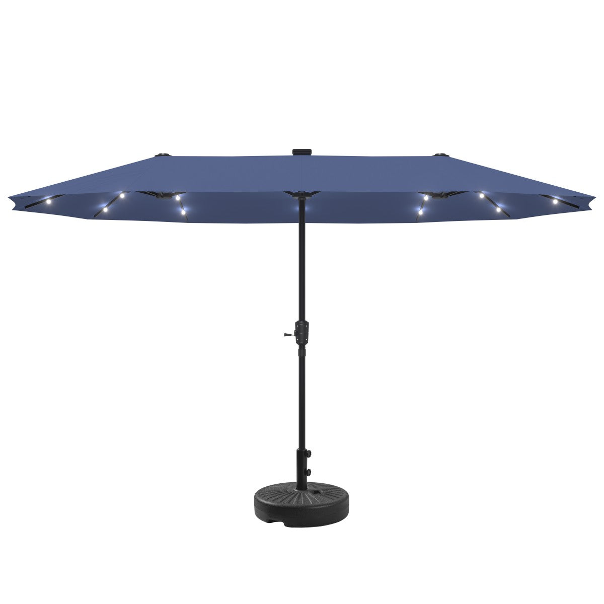 Ainfox 13ft Large Patio Umbrella with Solar Lights, Market Heavy Duty Umbrellas with Base