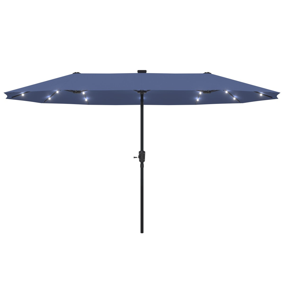 Ainfox 13ft Large Patio Umbrella with Solar Lights, Outdoor Double-Sided Rectangle Market Heavy Duty Umbrellas without Base