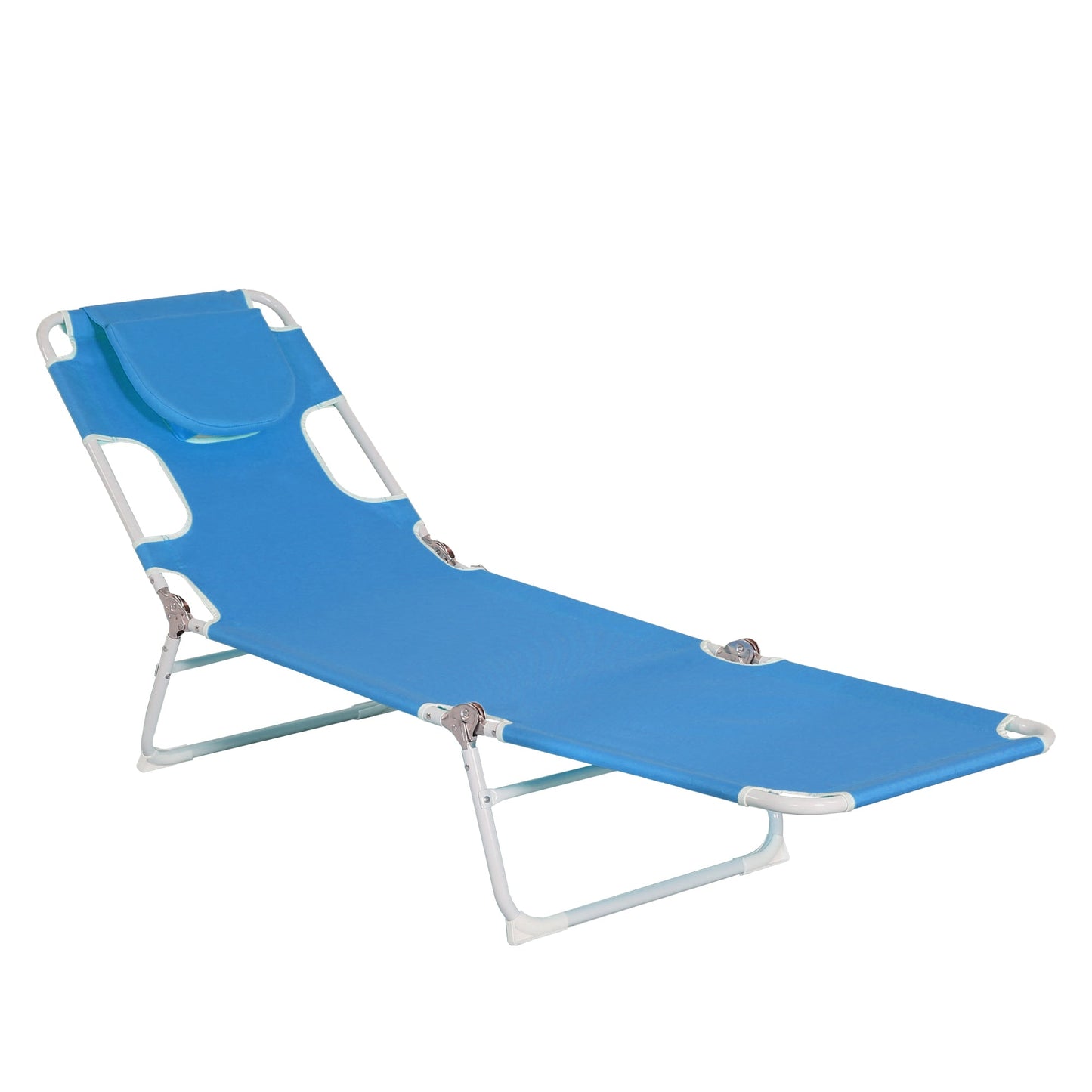 Ainfox 2PCS Folding Chaise Lounge Chair, Patio Sun Tanning Lounger Reclining Back