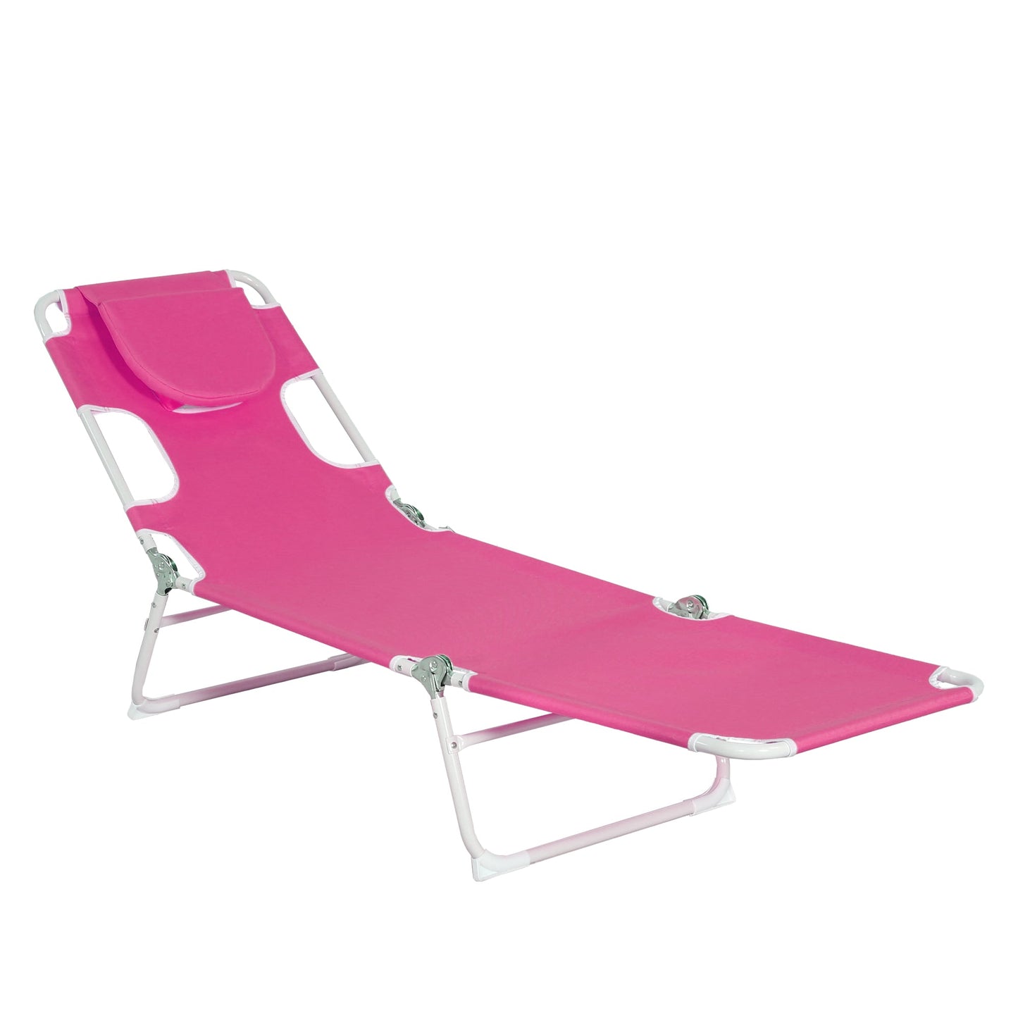 Ainfox 2PCS Folding Chaise Lounge Chair, Patio Sun Tanning Lounger Reclining Back