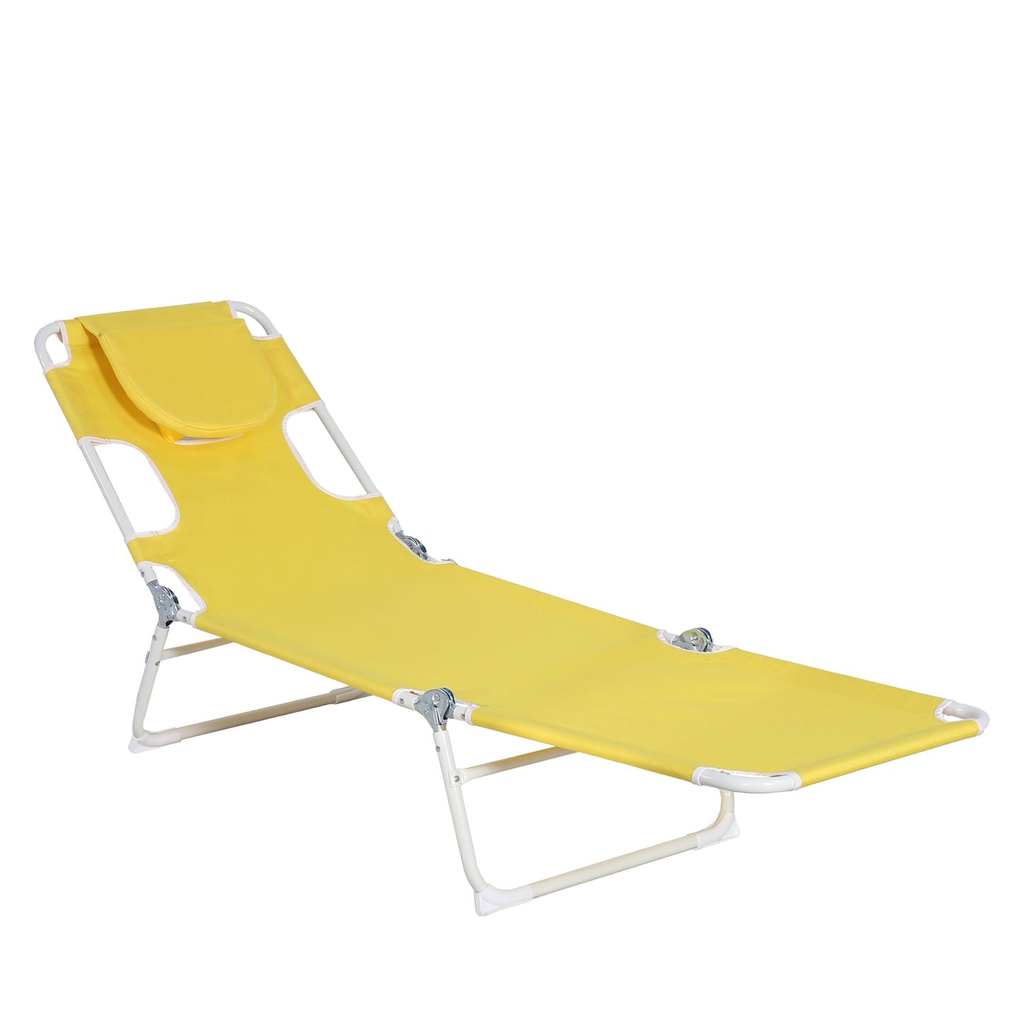 Ainfox 2PCS Folding Chaise Lounge Chair, Patio Sun Tanning Lounger Reclining Back
