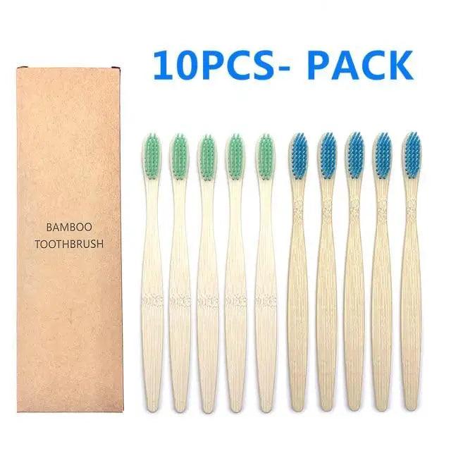 10 Pcs Natural Colorful Toothbrush Eco Friendly Soft Bamboo Toothbrush Bamboo Tooth Dental Oral Care Wood Tooth Brushes