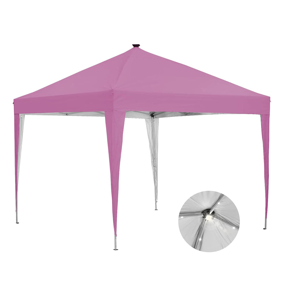 Ainfox 10 x 10 ft Pop-Up Canopy Tent Solar Power Led Light Portable Tailgating Party Tents