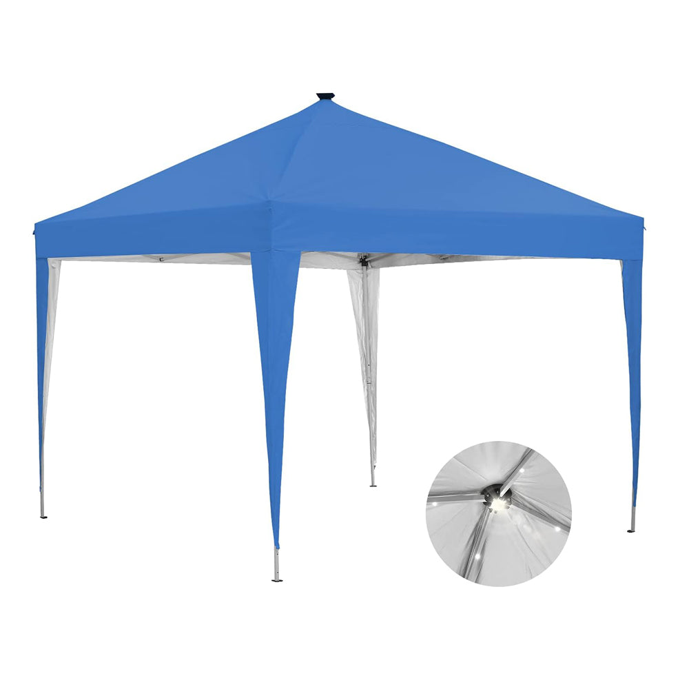 Ainfox 10 x 10 ft Pop-Up Canopy Tent Solar Power Led Light Portable Tailgating Party Tents