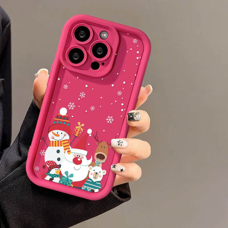Cute Santa Claus Phone Case Frosted Advanced Christmas Pattern Case