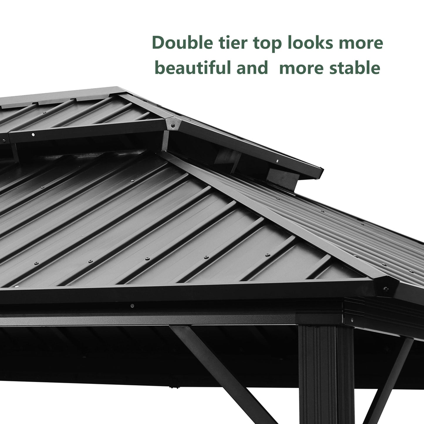 Ainfox 12*16Ft Patio Gabezo Outdoor Canopy with Mosquito with 2200lbs weight capacity of snow