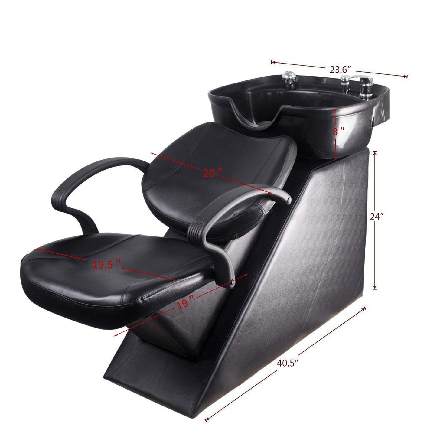 Ainfox Shampoo Bowl and Chair Set for Salon, Hair Washing Station for Hair Stylist