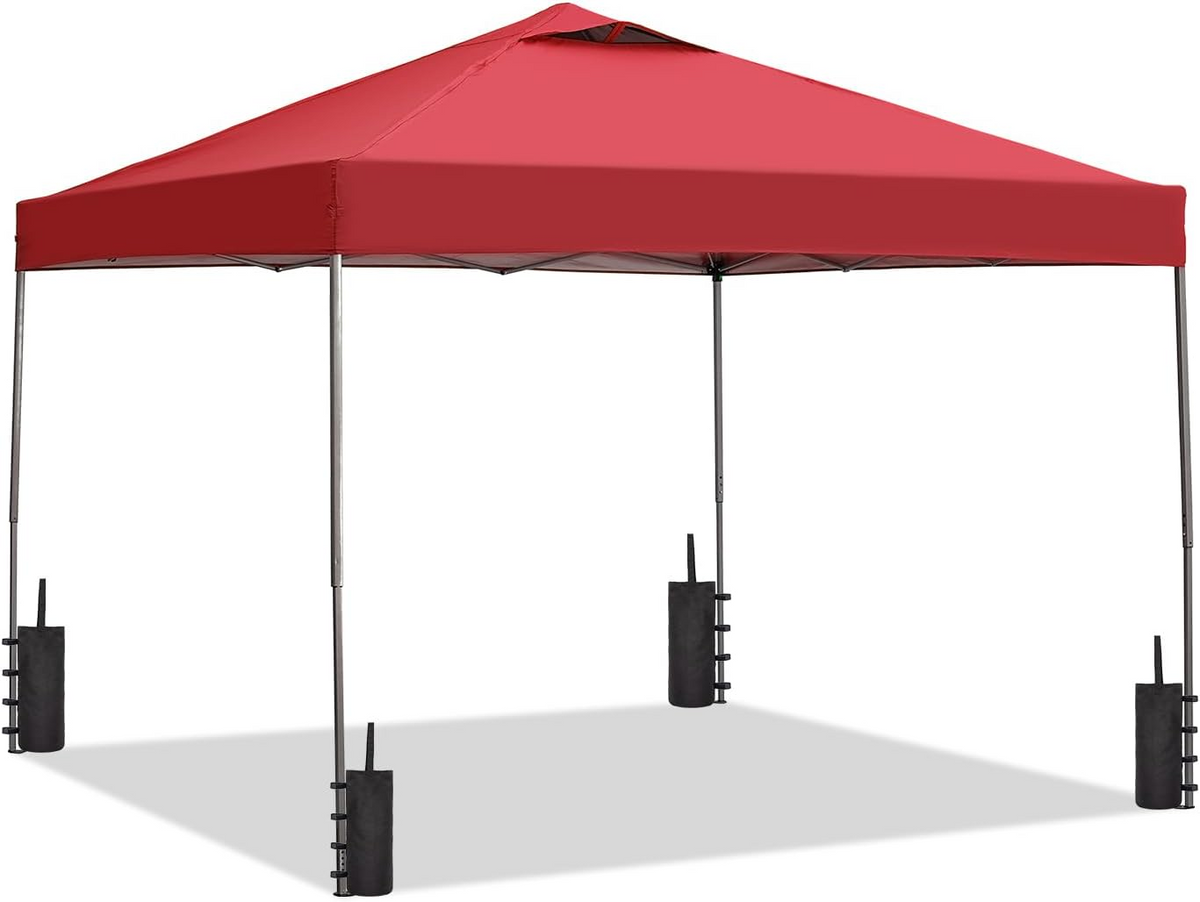 Ainfox 10ft X10ft Ventilated Top Patio Canopy For Outdoor With Four Sandbags