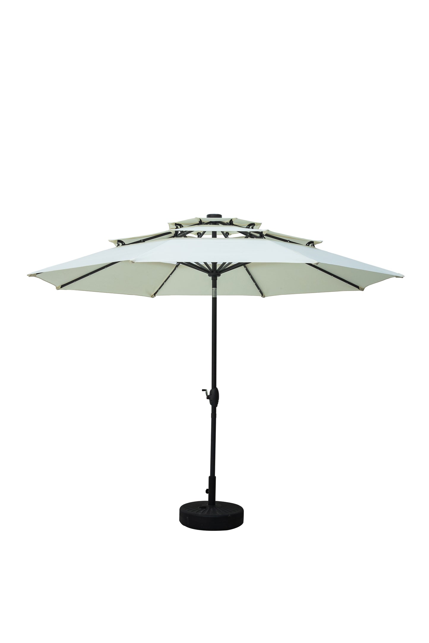 Ainfox 3 Tiers Patio Table Umbrella with Solar Lights Outdoor 10, Tilt and Crank, 8 Sturdy Ribs, Solar Power, With Seven Different Colors
