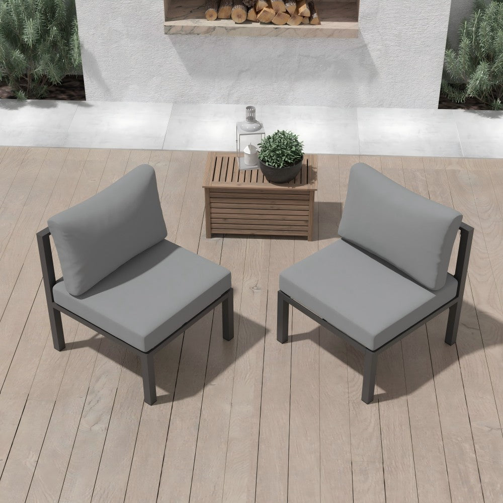 Ainfox 2Pcs Patio Sofa LoveSeat Aluminum sofa