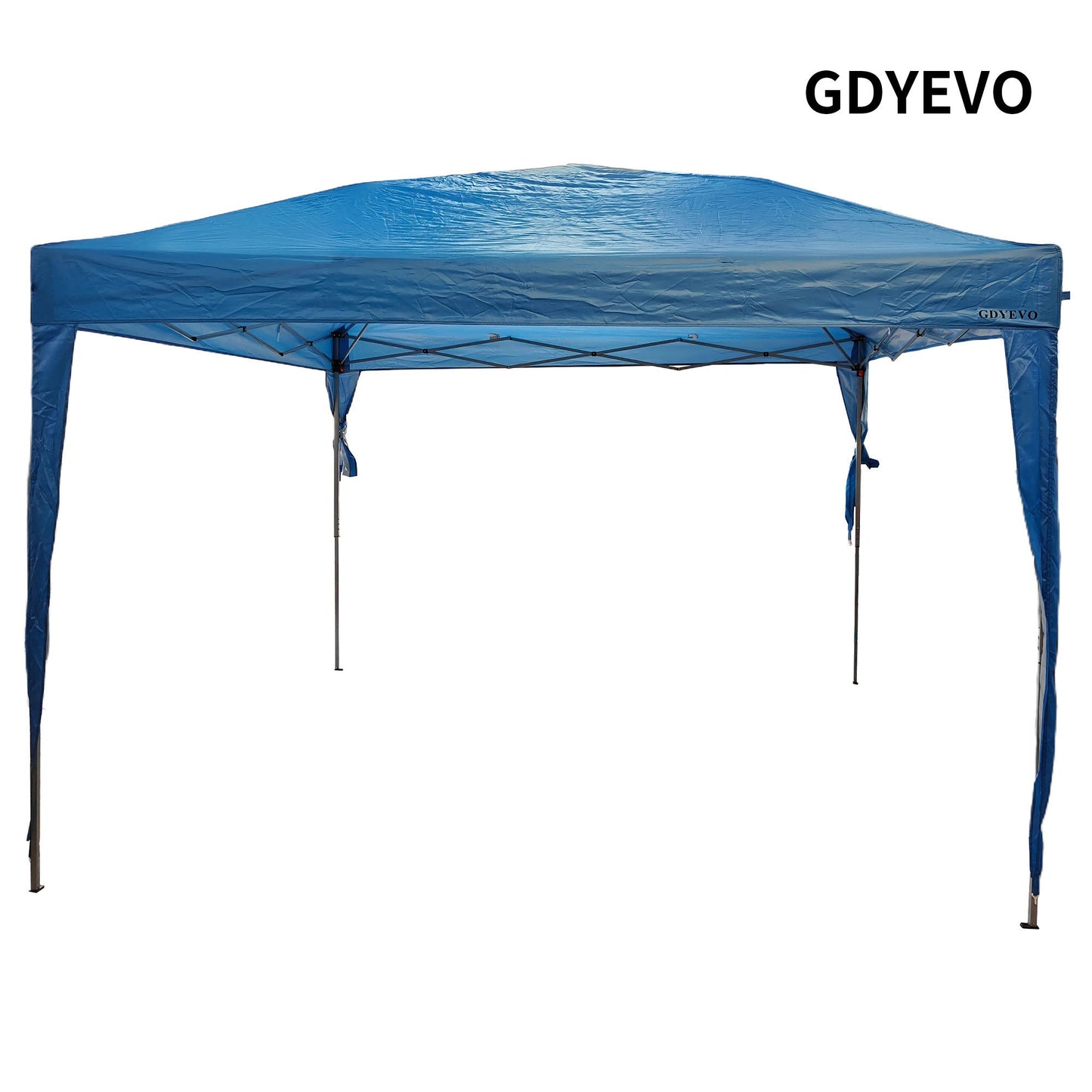 GDYEVO Patio 10x10 ft Pop Up Canopy Tent, Outdoor Canopy, Commercial Instant Gazebos, Easy Set up Carpas for Events, Parties, Camping, Blue.