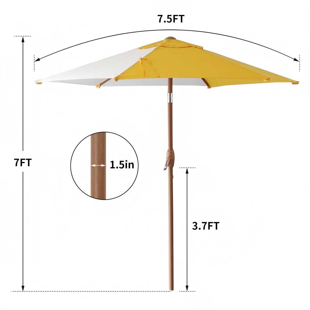 Ainfox 7.5ft Outdoor Market Patio Umbrella with Push Button Tilt and Crank, Waterproof UV Protection