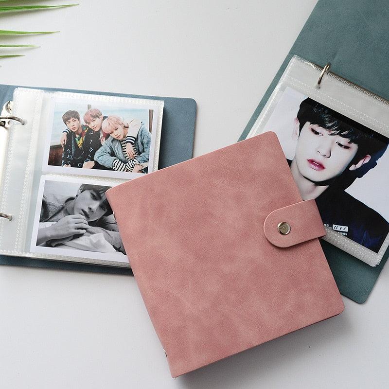 200 Pockets PVC Portable Photo Album PU Leather Album for Mini photo & Name Card 7s 8 25 50s Album for Photos Book Gifts For Friends And Coin Collectors
