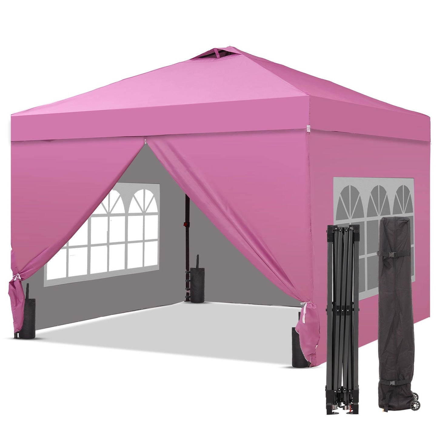 Ainfox 10 x 10 ft Pop up Canopy Tent with Sidewalls,Instant Outdoor Canopies,Shade Tents with Carrying Bag