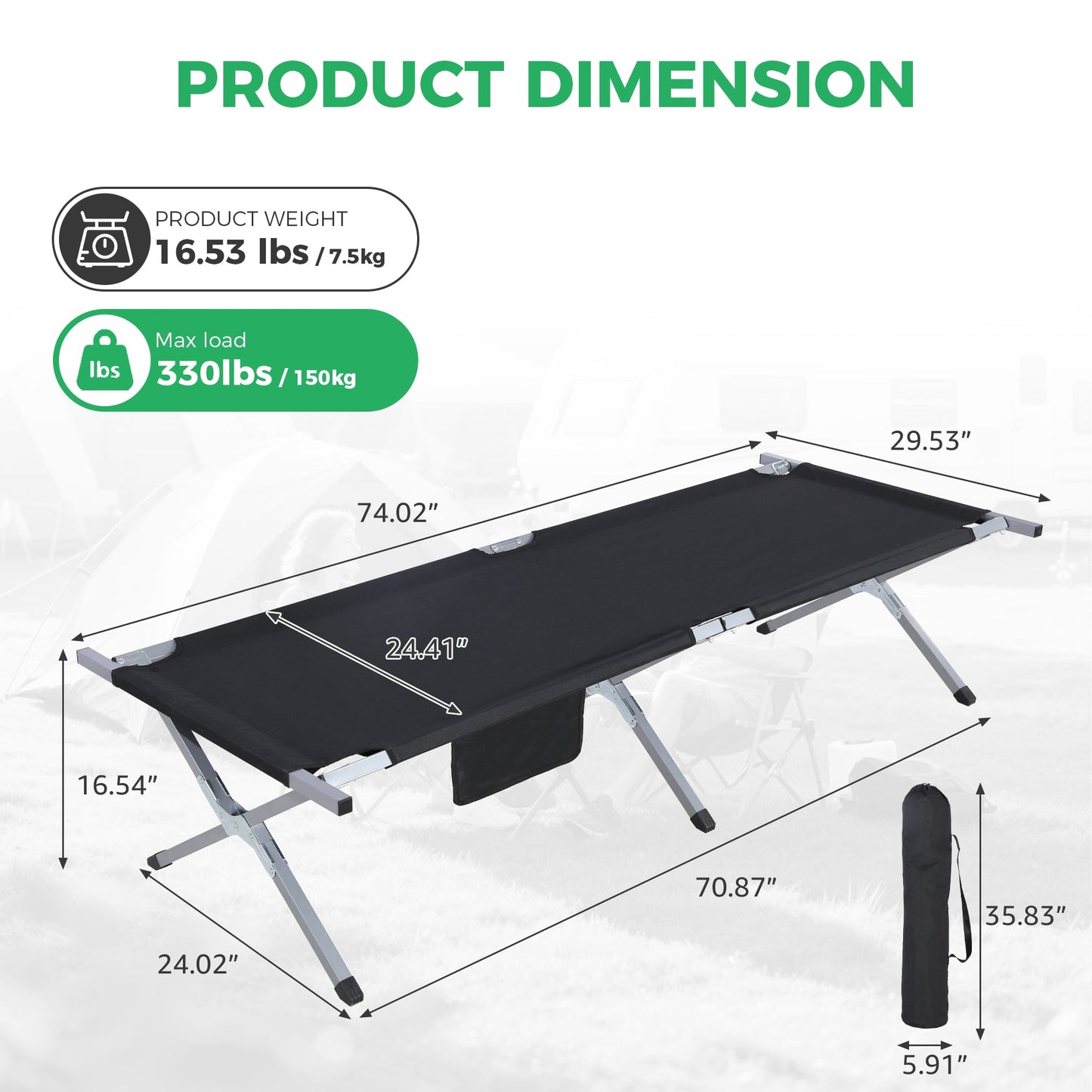 Ainfox camping cot camping bed