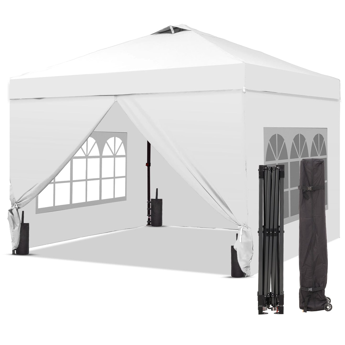 Ainfox 10 x 10 ft Pop up Canopy Tent with Sidewalls,Instant Outdoor Canopies,Shade Tents with Carrying Bag