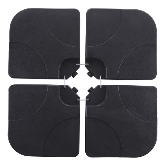 Ainfox 220 lb Weighted Umbrella Base Fillable Patio Umbrella Stand Waterproof Holder 4 Pack Weights Black