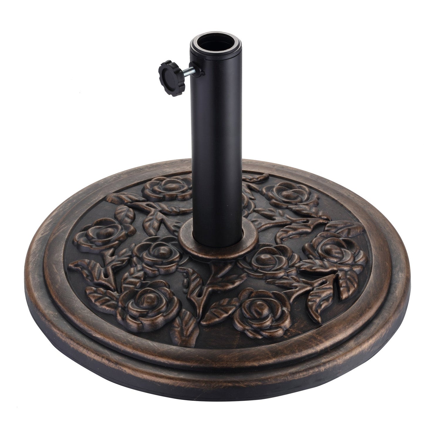 Ainfox Heavy Duty Umbrella Base Round Patio Umbrellas-Stand for Outdoor, Lawn and Garden, Bronze