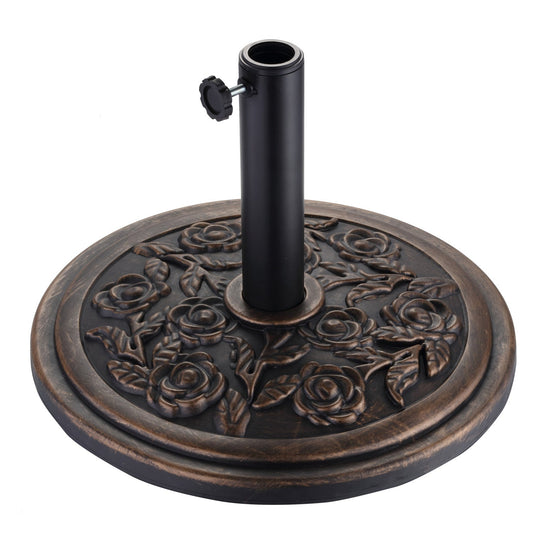 Ainfox Heavy Duty Umbrella Base Round Patio Umbrellas-Stand for Outdoor, Lawn and Garden, Bronze