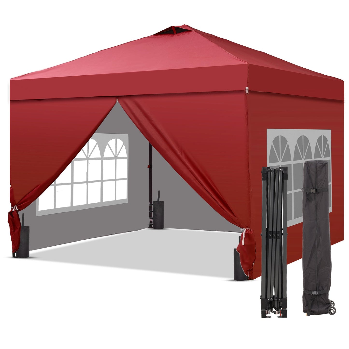 Ainfox 10 x 10 ft Pop up Canopy Tent with Sidewalls,Instant Outdoor Canopies,Shade Tents with Carrying Bag