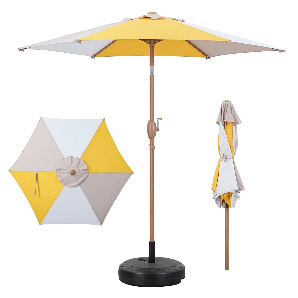 Ainfox 7.5ft Outdoor Market Patio Umbrella with Push Button Tilt and Crank, Waterproof UV Protection