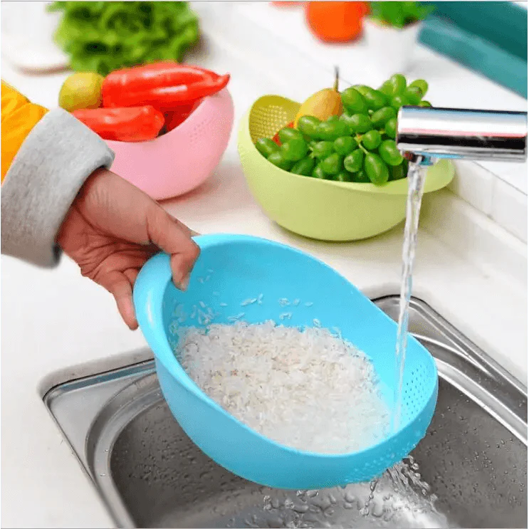 2PCS Nordic Food Grade Plastic Rice Beans Peas Washing Filter Strainer Basket Sieve Drainer Cleaning Gadget Food Grade Plastic Rice Beans Peas Washing Filter Strainer Basket Sieve Drainer Cleaning Gadget Kitchen Accessories