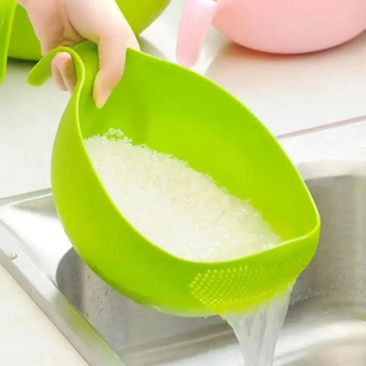 2PCS Nordic Food Grade Plastic Rice Beans Peas Washing Filter Strainer Basket Sieve Drainer Cleaning Gadget Food Grade Plastic Rice Beans Peas Washing Filter Strainer Basket Sieve Drainer Cleaning Gadget Kitchen Accessories