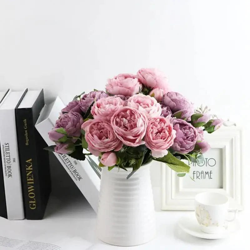 30cm Artificial Silk Peony Flowers Bouquet for Home Decoration -  Faux Christmas Flowers & Wedding Flowers