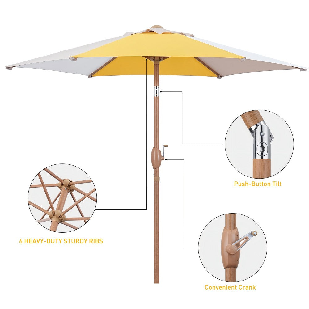 Ainfox 7.5ft Outdoor Market Patio Umbrella with Push Button Tilt and Crank, Waterproof UV Protection