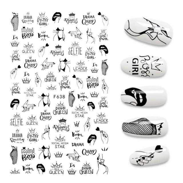 3D Nail Stickers Leaves Butterfly Panda Love Heart Design Stickers For Nails Manicure Foil Nail Art Decor  Girls Manicure Decoration Nail Art Supplies 3D Self-Adhesive Nail Decals Designer Nail Stickers for Acrylic Nails