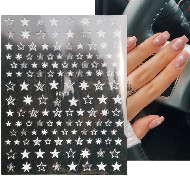 3D Nails Sticker Spring Cartoon Animals Flowers Leaves Self Adhesive Decals Sliders Nail Art Accessories Decoration Decal Self-Adhesive 3D Wave Design Decoration for Women Girls Tape Nail Art Stickers Decal Decoration